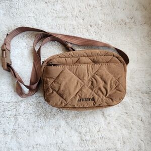 Athleta Brown Quilted Crossbody Bag